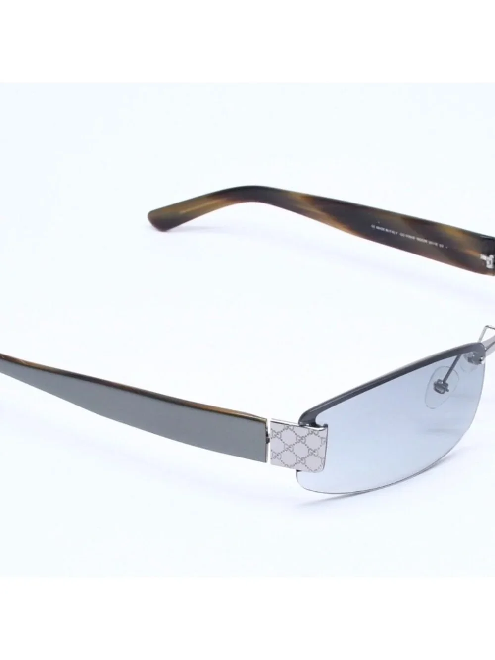 Gucci Sunglasses Eyewear Khaki Lens Temple Silver